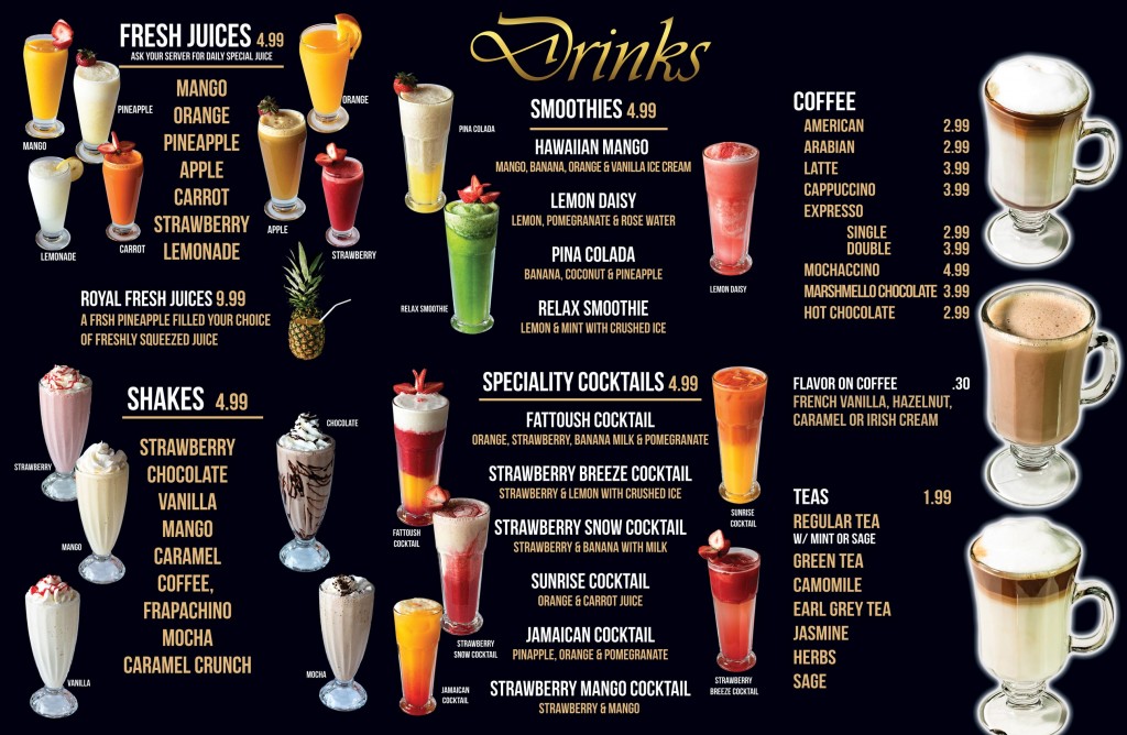 Sidewalk Juice Menu