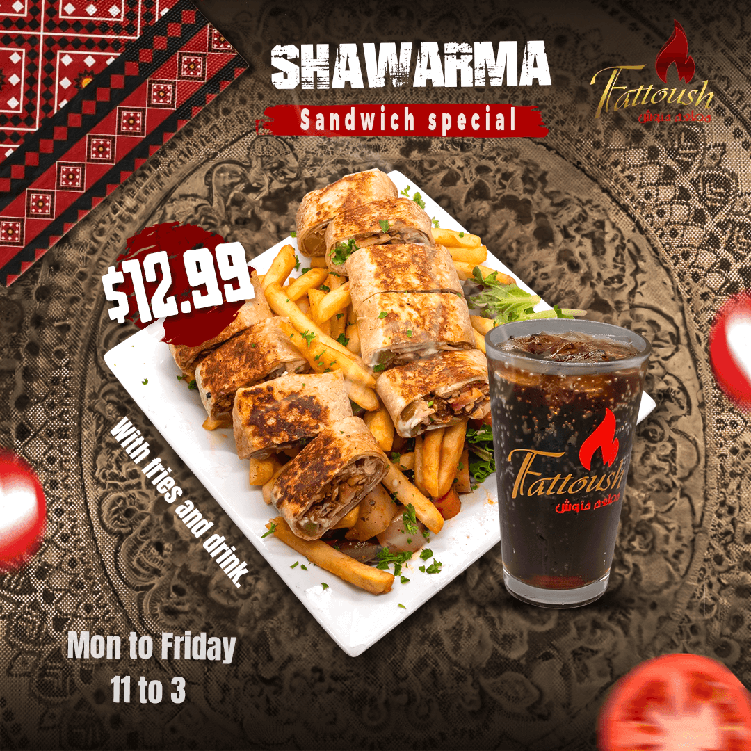 Shawarma Sandwich Lunch special